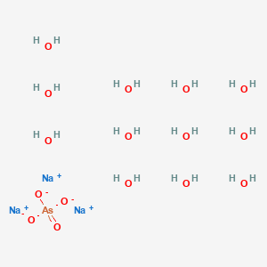molecular formula AsH24Na3O16 B577111 Sodium arsenate dodecahydrate CAS No. 13510-46-8