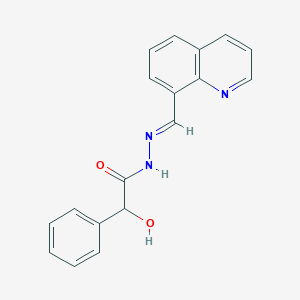 molecular formula C18H15N3O2 B5771115 2-hydroxy-2-phenyl-N-[(E)-quinolin-8-ylmethylideneamino]acetamide 