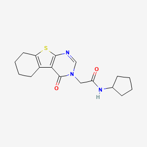 molecular formula C17H21N3O2S B5771126 N-cyclopentyl-2-(4-oxo-5,6,7,8-tetrahydro-[1]benzothiolo[2,3-d]pyrimidin-3-yl)acetamide 