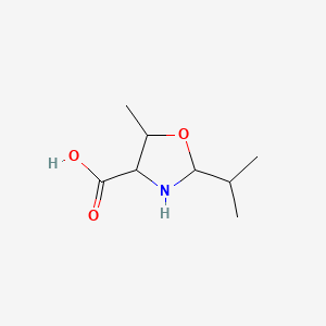 molecular formula C8H15NO3 B577114 2-Isopropyl-5-methyloxazolidine-4-carboxylic acid CAS No. 13227-14-0