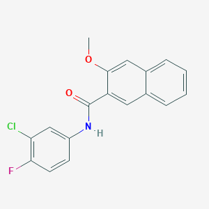 molecular formula C18H13ClFNO2 B5771358 N-(3-chloro-4-fluorophenyl)-3-methoxynaphthalene-2-carboxamide 
