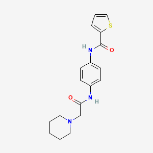 molecular formula C18H21N3O2S B5771419 N-{4-[(piperidin-1-ylacetyl)amino]phenyl}thiophene-2-carboxamide 
