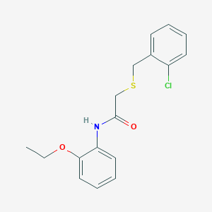 molecular formula C17H18ClNO2S B5771481 2-[(2-chlorobenzyl)thio]-N-(2-ethoxyphenyl)acetamide 