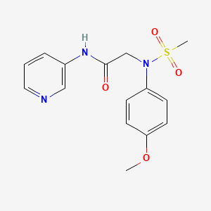 molecular formula C15H17N3O4S B5771487 N~2~-(4-methoxyphenyl)-N~2~-(methylsulfonyl)-N~1~-3-pyridinylglycinamide 