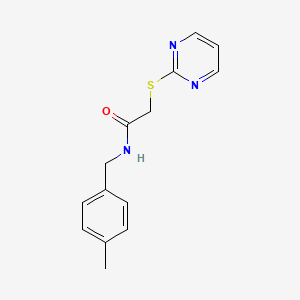 molecular formula C14H15N3OS B5771667 N-[(4-METHYLPHENYL)METHYL]-2-(PYRIMIDIN-2-YLSULFANYL)ACETAMIDE 
