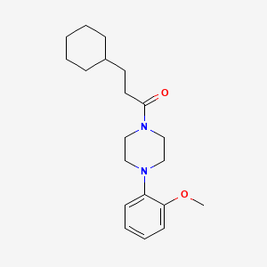 molecular formula C20H30N2O2 B5771713 3-Cyclohexyl-1-[4-(2-methoxyphenyl)piperazin-1-yl]propan-1-one 