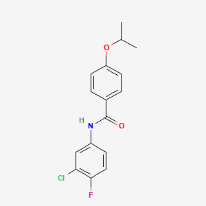 molecular formula C16H15ClFNO2 B5771726 N-(3-chloro-4-fluorophenyl)-4-(propan-2-yloxy)benzamide 