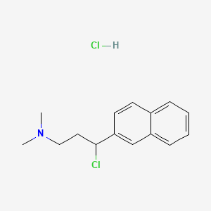 molecular formula C15H19Cl2N B577195 3-Chloro-N,N-dimethyl-3-(naphthalen-2-yl)propan-1-amine hydrochloride CAS No. 13634-65-6