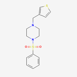 molecular formula C15H18N2O2S2 B5771967 1-(phenylsulfonyl)-4-(3-thienylmethyl)piperazine 