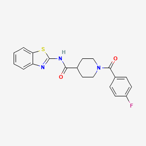 molecular formula C20H18FN3O2S B5772034 N-(1,3-benzothiazol-2-yl)-1-(4-fluorobenzoyl)piperidine-4-carboxamide 
