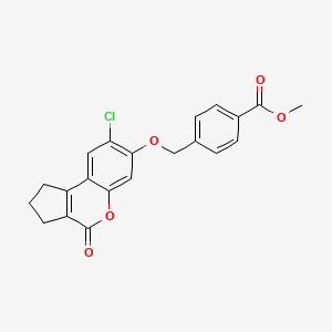 molecular formula C21H17ClO5 B5772041 METHYL 4-[({8-CHLORO-4-OXO-1H,2H,3H,4H-CYCLOPENTA[C]CHROMEN-7-YL}OXY)METHYL]BENZOATE 