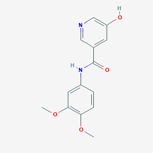 molecular formula C14H14N2O4 B5772052 N-(3,4-dimethoxyphenyl)-5-hydroxypyridine-3-carboxamide 