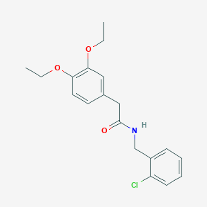 molecular formula C19H22ClNO3 B5772198 N-[(2-chlorophenyl)methyl]-2-(3,4-diethoxyphenyl)acetamide 