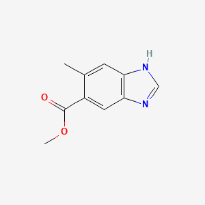 molecular formula C10H10N2O2 B577222 methyl 6-methyl-1H-benzimidazole-5-carboxylate CAS No. 10351-79-8