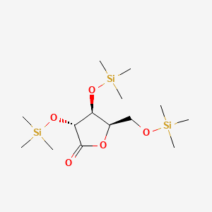 molecular formula C14H32O5Si3 B577233 Xylonic acid, 1,4-lactone, TMS CAS No. 10589-36-3