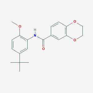 molecular formula C20H23NO4 B5772386 N-[2-METHOXY-5-(2-METHYL-2-PROPANYL)PHENYL]-2,3-DIHYDRO-1,4-BENZODIOXINE-6-CARBOXAMIDE 