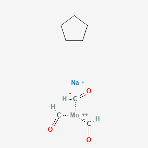 molecular formula C8HMoNaO3 B577277 Sodium;cyclopentane;methanone;molybdenum(2+) CAS No. 12107-35-6