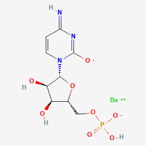 molecular formula C9H12BaN3O8P B577280 barium(2+);[(2R,3S,4R,5R)-3,4-dihydroxy-5-(4-imino-2-oxidopyrimidin-1-yl)oxolan-2-yl]methyl hydrogen phosphate CAS No. 13435-44-4