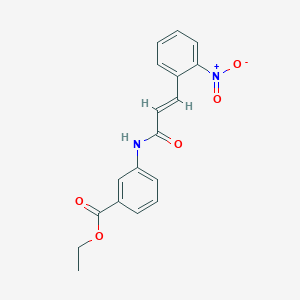 molecular formula C18H16N2O5 B5772846 ETHYL 3-{[(E)-3-(2-NITROPHENYL)-2-PROPENOYL]AMINO}BENZOATE 
