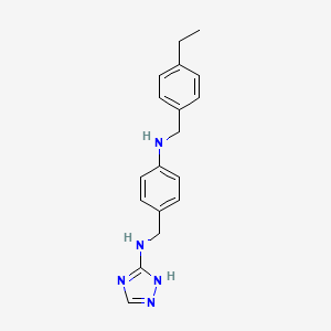molecular formula C18H21N5 B5773014 N-{4-[(4-ethylbenzyl)amino]benzyl}-1H-1,2,4-triazol-5-amine 