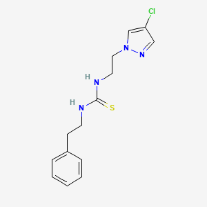 molecular formula C14H17ClN4S B5773045 N-[2-(4-CHLORO-1H-PYRAZOL-1-YL)ETHYL]-N'-PHENETHYLTHIOUREA 
