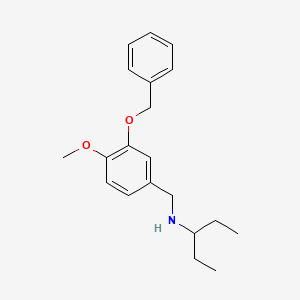 molecular formula C20H27NO2 B5773055 N-[3-(BENZYLOXY)-4-METHOXYBENZYL]-N-(1-ETHYLPROPYL)AMINE 