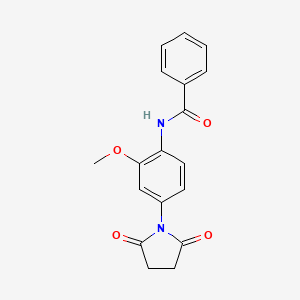 molecular formula C18H16N2O4 B5773096 N-[4-(2,5-dioxopyrrolidin-1-yl)-2-methoxyphenyl]benzamide 