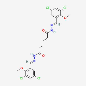 molecular formula C22H22Cl4N4O4 B5773119 N'~1~,N'~6~-bis(3,5-dichloro-2-methoxybenzylidene)hexanedihydrazide 