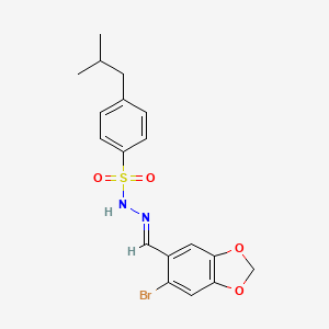 molecular formula C18H19BrN2O4S B5773202 N'-[(6-bromo-1,3-benzodioxol-5-yl)methylene]-4-isobutylbenzenesulfonohydrazide 