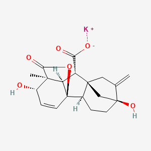 molecular formula C19H21KO6 B577321 Potassium gibberellate CAS No. 125-67-7