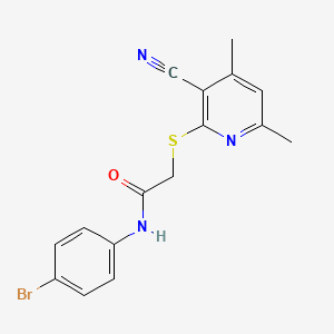 molecular formula C16H14BrN3OS B5773221 N-(4-bromophenyl)-2-[(3-cyano-4,6-dimethyl-2-pyridinyl)thio]acetamide 