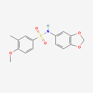molecular formula C15H15NO5S B5773338 N-1,3-benzodioxol-5-yl-4-methoxy-3-methylbenzenesulfonamide 
