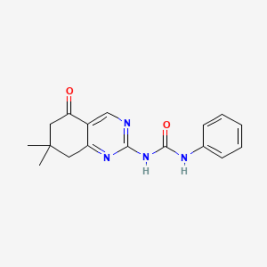 molecular formula C17H18N4O2 B5773406 Urea, N-phenyl-N'-(5,6,7,8-tetrahydro-7,7-dimethyl-5-oxo-2-quinazolinyl)- CAS No. 126993-18-8