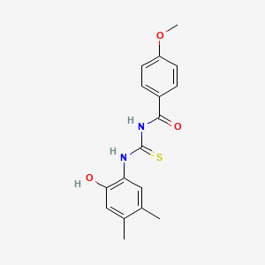 molecular formula C17H18N2O3S B5773427 N-[(2-hydroxy-4,5-dimethylphenyl)carbamothioyl]-4-methoxybenzamide 