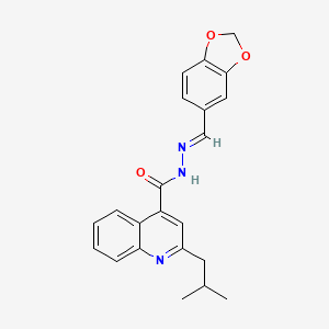 molecular formula C22H21N3O3 B5773505 N'-(1,3-benzodioxol-5-ylmethylene)-2-isobutyl-4-quinolinecarbohydrazide 
