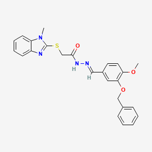 molecular formula C25H24N4O3S B5773551 N'-{(E)-[3-(benzyloxy)-4-methoxyphenyl]methylidene}-2-[(1-methyl-1H-benzimidazol-2-yl)sulfanyl]acetohydrazide 