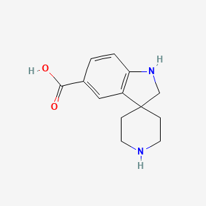 molecular formula C13H16N2O2 B577358 Spiro[indoline-3,4'-piperidine]-5-carboxylic acid CAS No. 1234796-66-7