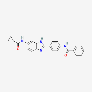 molecular formula C24H20N4O2 B577361 N-[4-(5-Cyclopropanecarboxamido-1H-benzimidazol-2-YL)phenyl]benzamide CAS No. 1261268-99-8