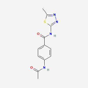molecular formula C12H12N4O2S B5773651 4-acetamido-N-(5-methyl-1,3,4-thiadiazol-2-yl)benzamide 