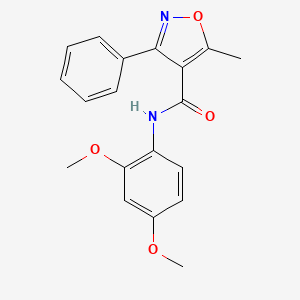 molecular formula C19H18N2O4 B5773653 N-(2,4-dimethoxyphenyl)-5-methyl-3-phenyl-1,2-oxazole-4-carboxamide 