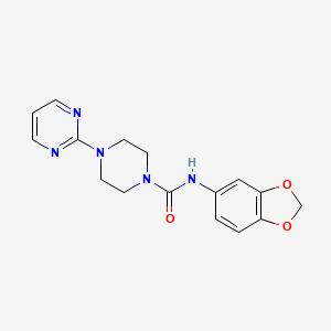molecular formula C16H17N5O3 B5773663 N-(2H-13-BENZODIOXOL-5-YL)-4-(PYRIMIDIN-2-YL)PIPERAZINE-1-CARBOXAMIDE 