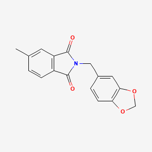 molecular formula C17H13NO4 B5773795 2-(1,3-benzodioxol-5-ylmethyl)-5-methyl-1H-isoindole-1,3(2H)-dione 