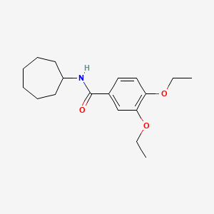 molecular formula C18H27NO3 B5773829 N-cycloheptyl-3,4-diethoxybenzamide 