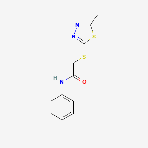 molecular formula C12H13N3OS2 B5773933 N~1~-(4-METHYLPHENYL)-2-[(5-METHYL-1,3,4-THIADIAZOL-2-YL)SULFANYL]ACETAMIDE 