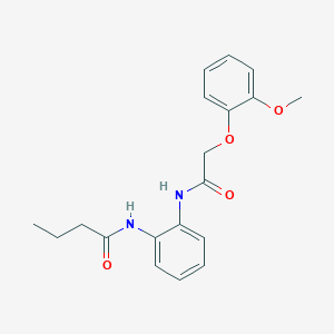 molecular formula C19H22N2O4 B5773938 N-(2-{[(2-methoxyphenoxy)acetyl]amino}phenyl)butanamide 