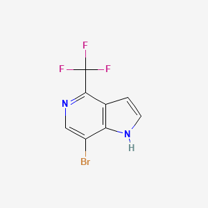molecular formula C8H4BrF3N2 B577399 7-Bromo-4-(trifluoromethyl)-1H-pyrrolo[3,2-c]pyridine CAS No. 1260382-99-7
