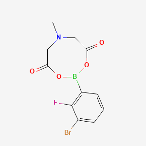 molecular formula C11H10BBrFNO4 B577409 2-(3-Bromo-2-fluorophenyl)-6-methyl-1,3,6,2-dioxazaborocane-4,8-dione CAS No. 1257647-82-7