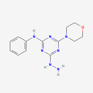 molecular formula C13H17N7O B5774094 N-(4-HYDRAZINO-6-MORPHOLINO-1,3,5-TRIAZIN-2-YL)-N-PHENYLAMINE 