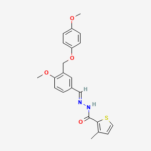 molecular formula C22H22N2O4S B5774124 N'-((E)-1-{4-METHOXY-3-[(4-METHOXYPHENOXY)METHYL]PHENYL}METHYLIDENE)-3-METHYL-2-THIOPHENECARBOHYDRAZIDE 