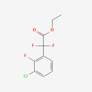 molecular formula C10H8ClF3O2 B577413 Ethyl 2-(3-chloro-2-fluorophenyl)-2,2-difluoroacetate CAS No. 1215205-78-9